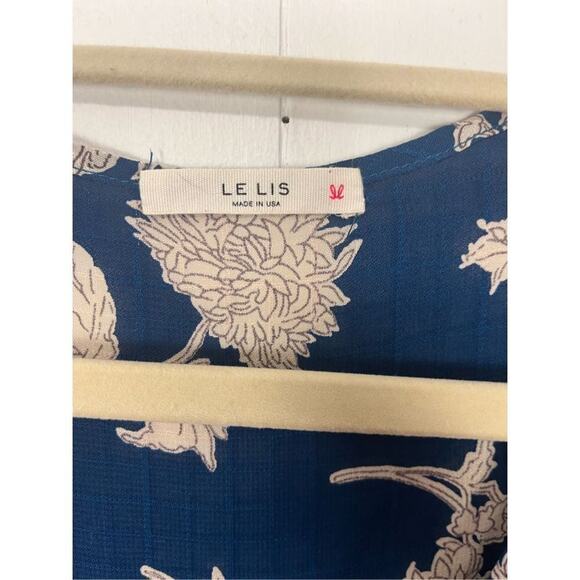 Le Lis Teal Floral V-Neck Blouse Women’s XS - Picture 2 of 7